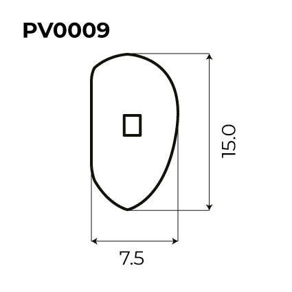 PLAQUETA PVC A TORNILLO 15mm IZDA/DCHA 50uds